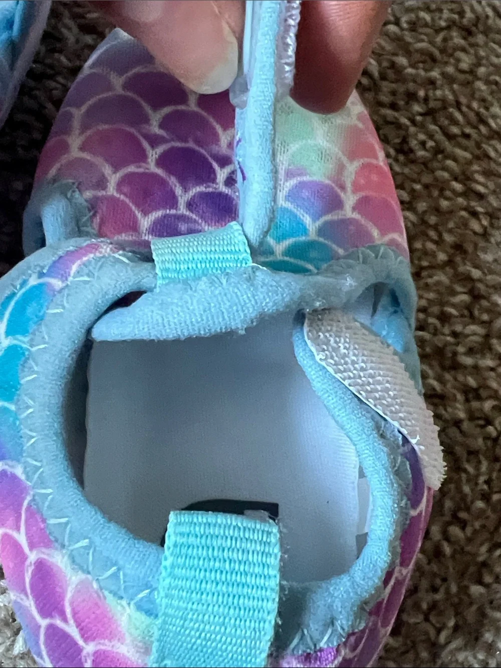 Toddler 5 in length Mermaid-Scale Water Shoes - Blue Pink Purple
